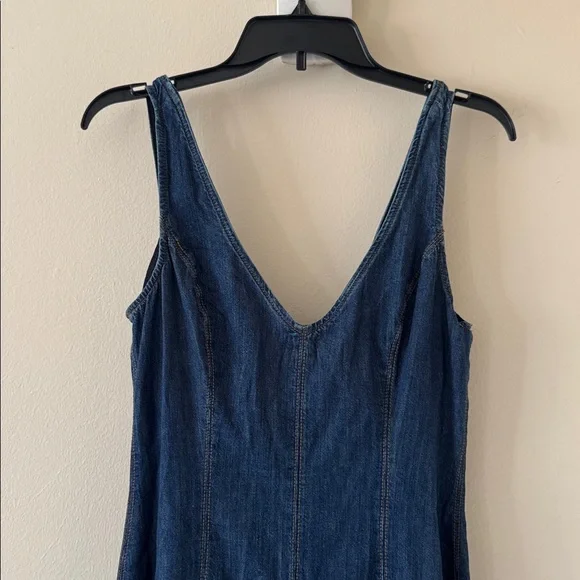 reformation serafina mermaid skirt sleeveless denim dress Reformation Serafina Denim Midi Dress, Size 4, $248